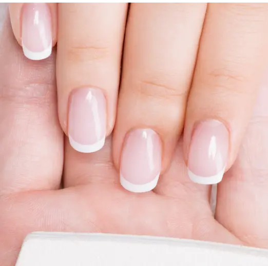Gel nails with a natural French manicure